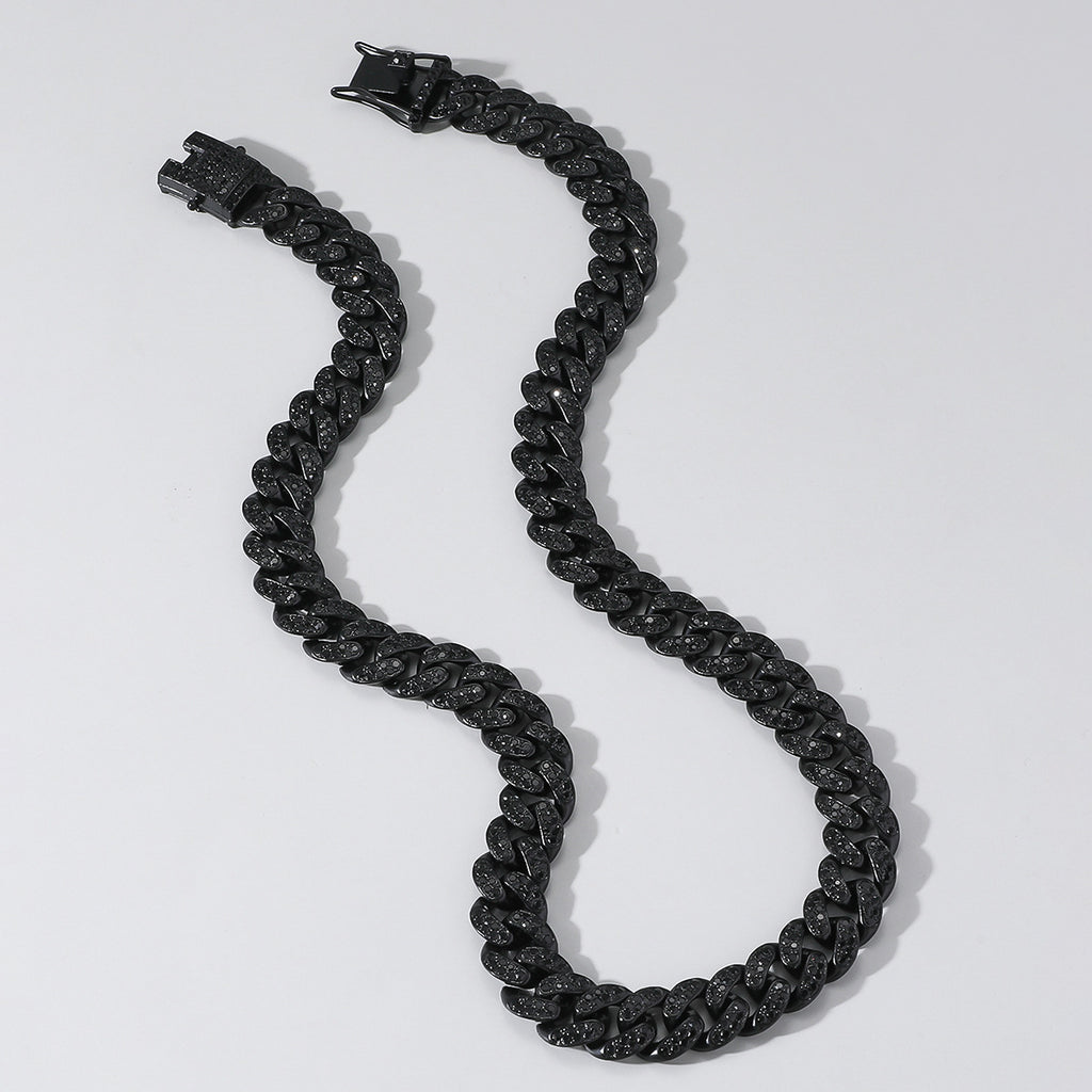 Hip Hop Style Full Diamond Cuban Chain Necklace