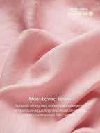 100% Linen Loose Fit Button Waist Gathered Midi Dress LUNA