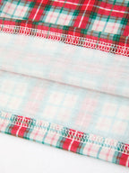 Christmas Tree Plaid Girls Dress Petals Collar Ruffle
