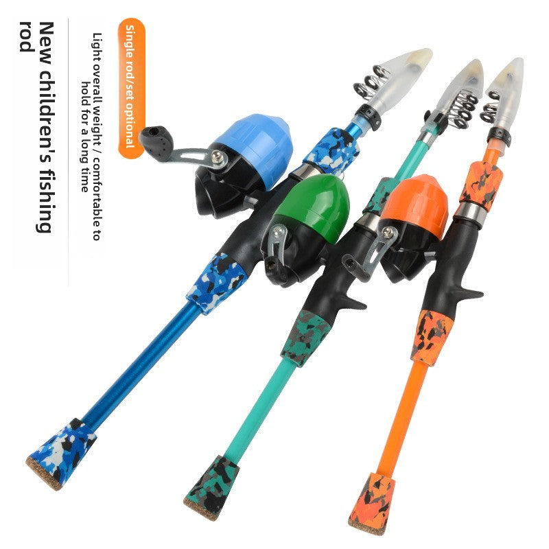 Kids Fishing Rod Set Beginner Compact Carbon Fiber