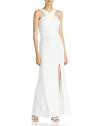 Aqua Sequin Sleeveless Evening Gown