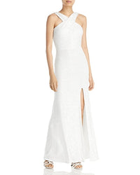 Aqua Sequin Sleeveless Evening Gown