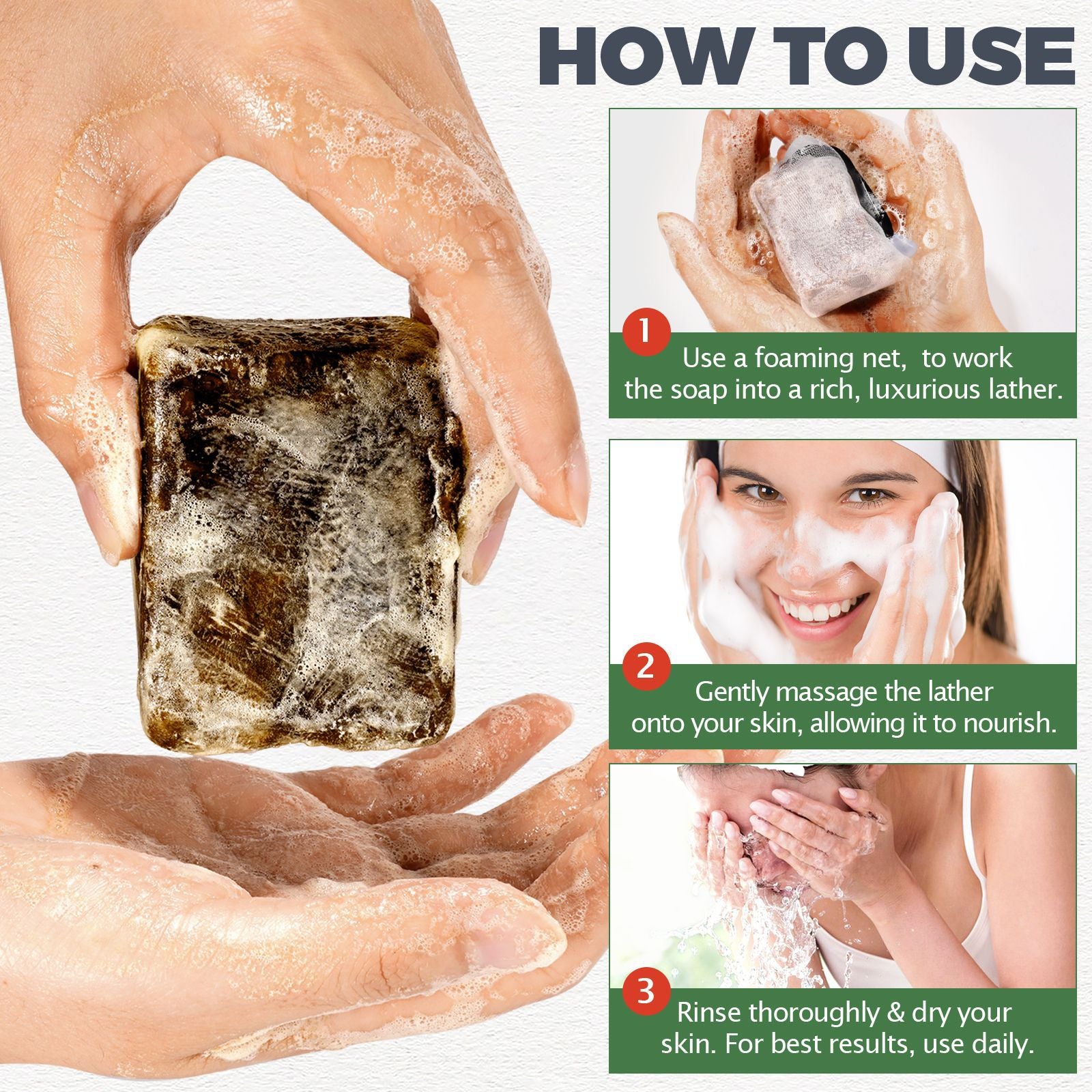 Elaimei African Black Soap Cleansing Bath Bar 100g