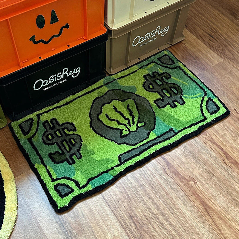 Cartoon Currency Faux Cashmere Rug
