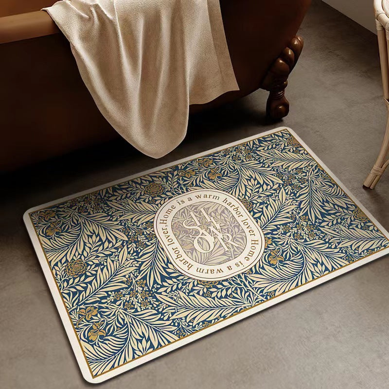 Scandinavian Retro Diatom Mud Bath Mat Non-Slip Washable Floor Rug