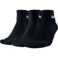 NIKE Unisex Performance Cushion Quarter Training Socks (3 Pairs) Black/White X-Large