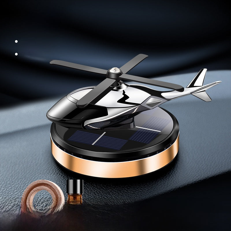 Solar Rotating Helicopter Car Aromatherapy Perfume Ornament