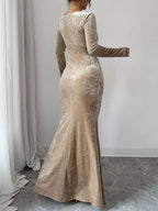 Velvet Ruched Bodycon Maxi Dress