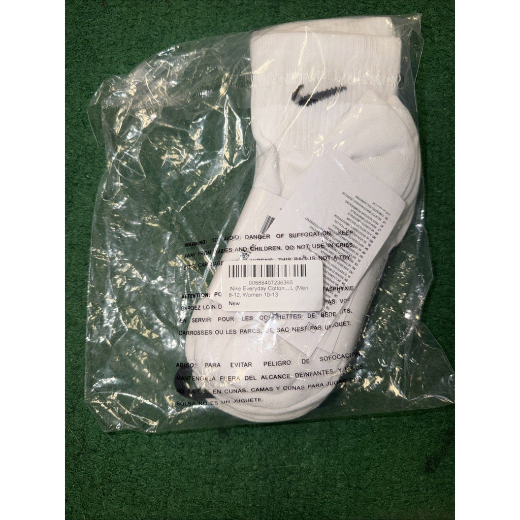 Nike 3pk Men’s Everyday Training Dri-Fit Ankle Socks, Size L - White Color