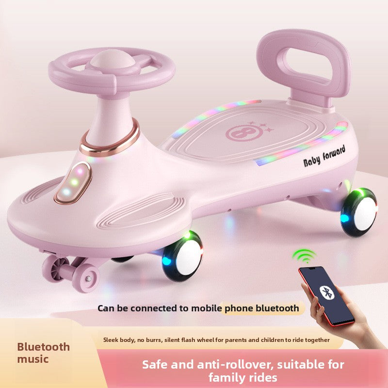 Kids Twist Slide Swing Ride-On Car