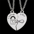 Silver Lock Key Love Necklace Korean Style