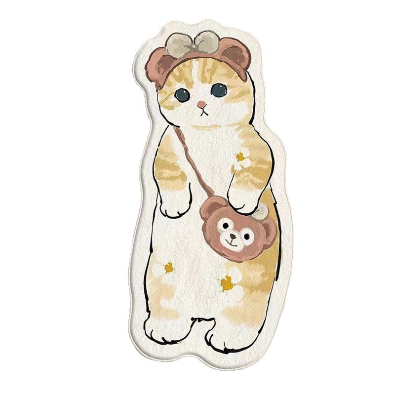 Cartoon Cat Faux Wool Rug