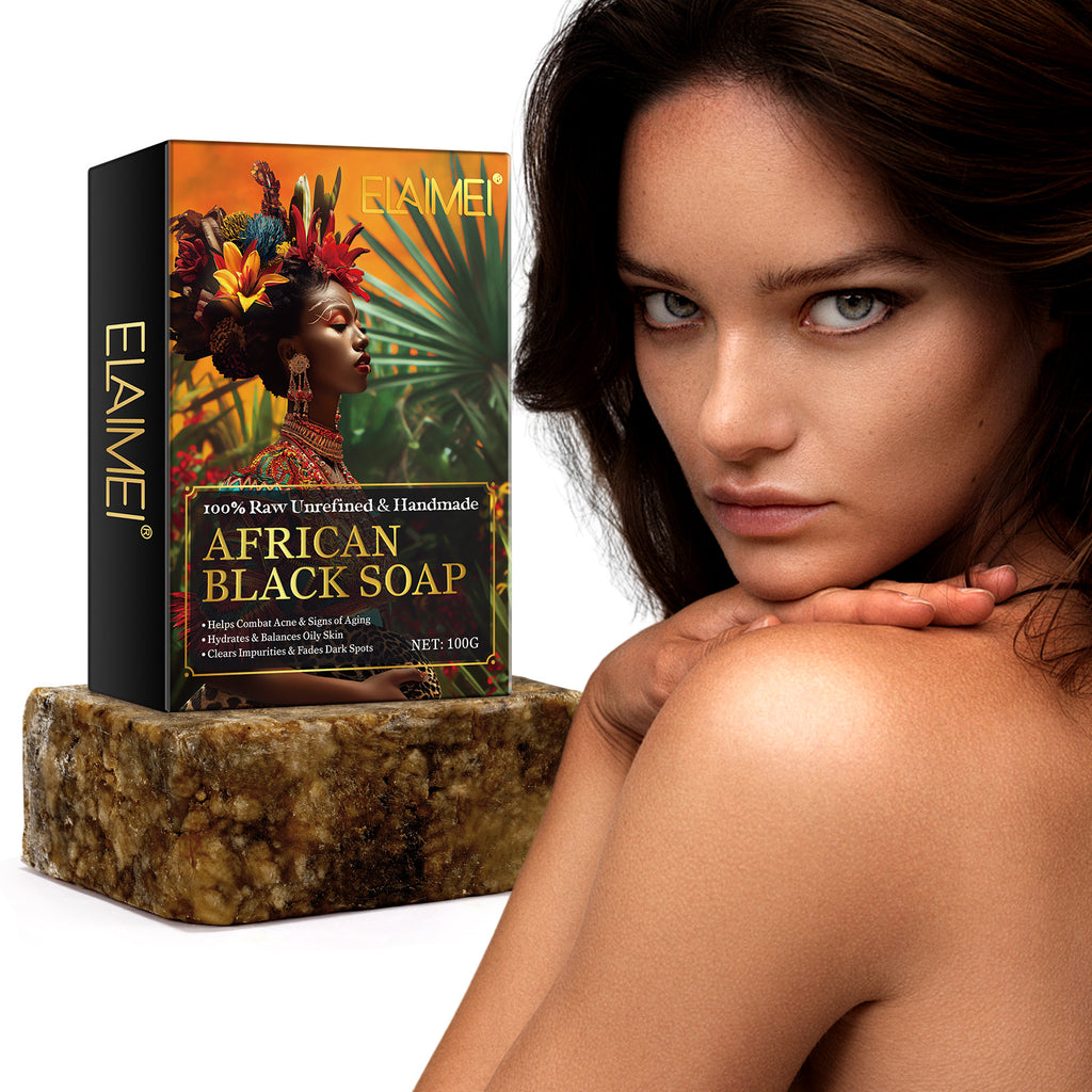 Elaimei African Black Soap Cleansing Bath Bar 100g