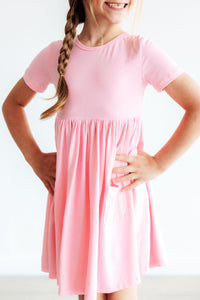 Bubblegum Pink S/S Pocket Twirl Dress