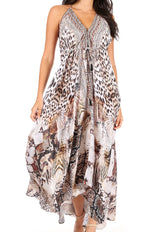 Sakkas Lizi Halter High-Low Maxi Dress