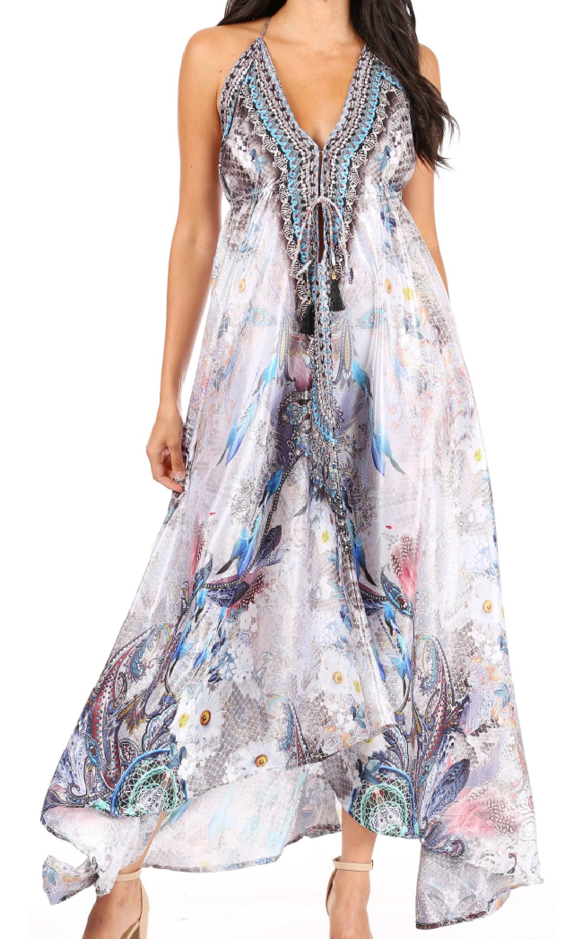 Sakkas Lizi Halter High-Low Maxi Dress