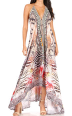 Sakkas Lizi Halter High-Low Maxi Dress