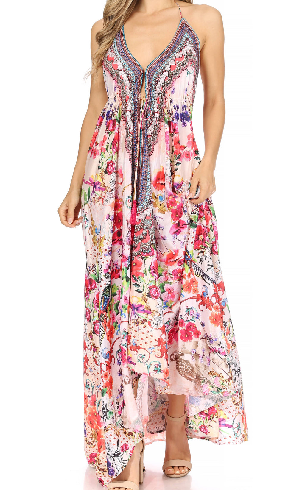 Sakkas Lizi Halter High-Low Maxi Dress