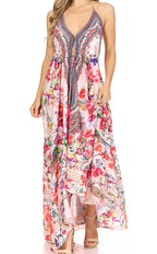 Sakkas Lizi Halter High-Low Maxi Dress