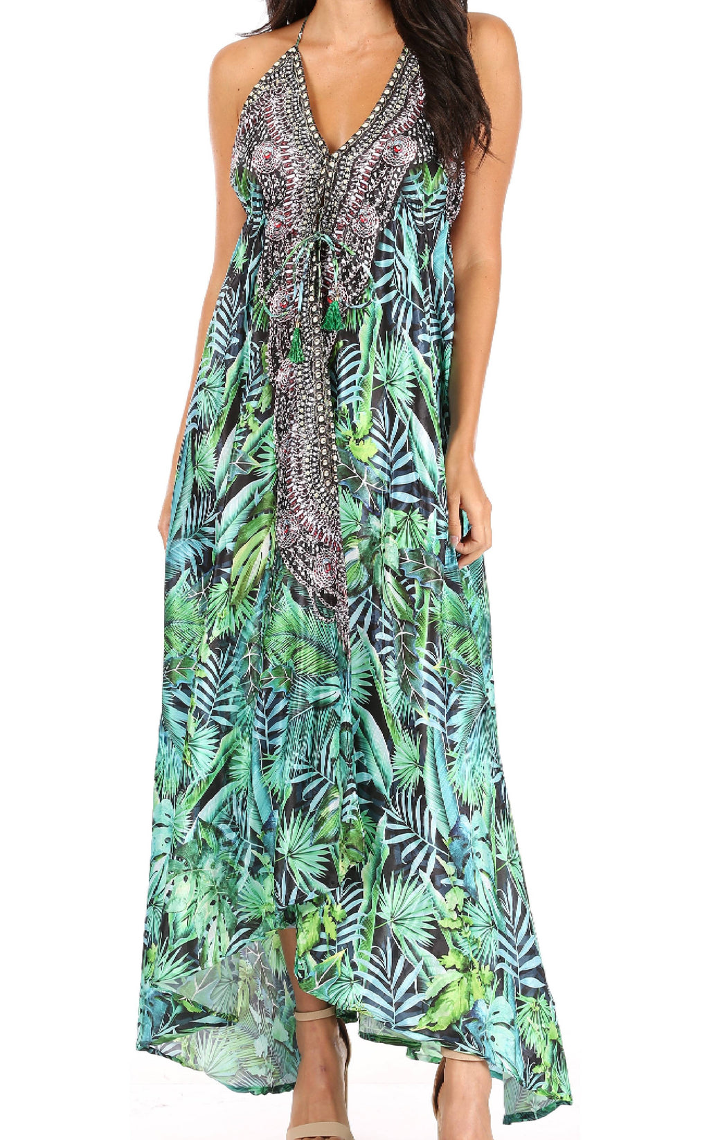 Sakkas Lizi Halter High-Low Maxi Dress