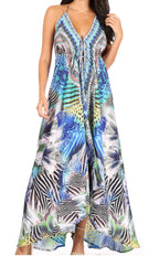 Sakkas Lizi Halter High-Low Maxi Dress