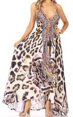 Sakkas Lizi Halter High-Low Maxi Dress