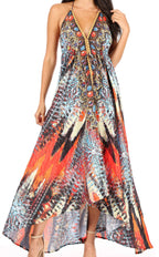 Sakkas Lizi Halter High-Low Maxi Dress