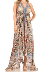 Sakkas Lizi Halter High-Low Maxi Dress