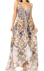 Sakkas Lizi Halter High-Low Maxi Dress