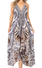 Sakkas Lizi Halter High-Low Maxi Dress