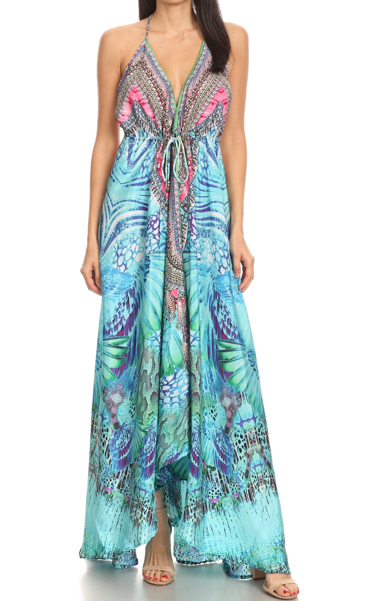 Sakkas Lizi Halter High-Low Maxi Dress