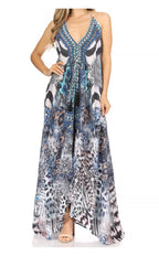 Sakkas Lizi Halter High-Low Maxi Dress