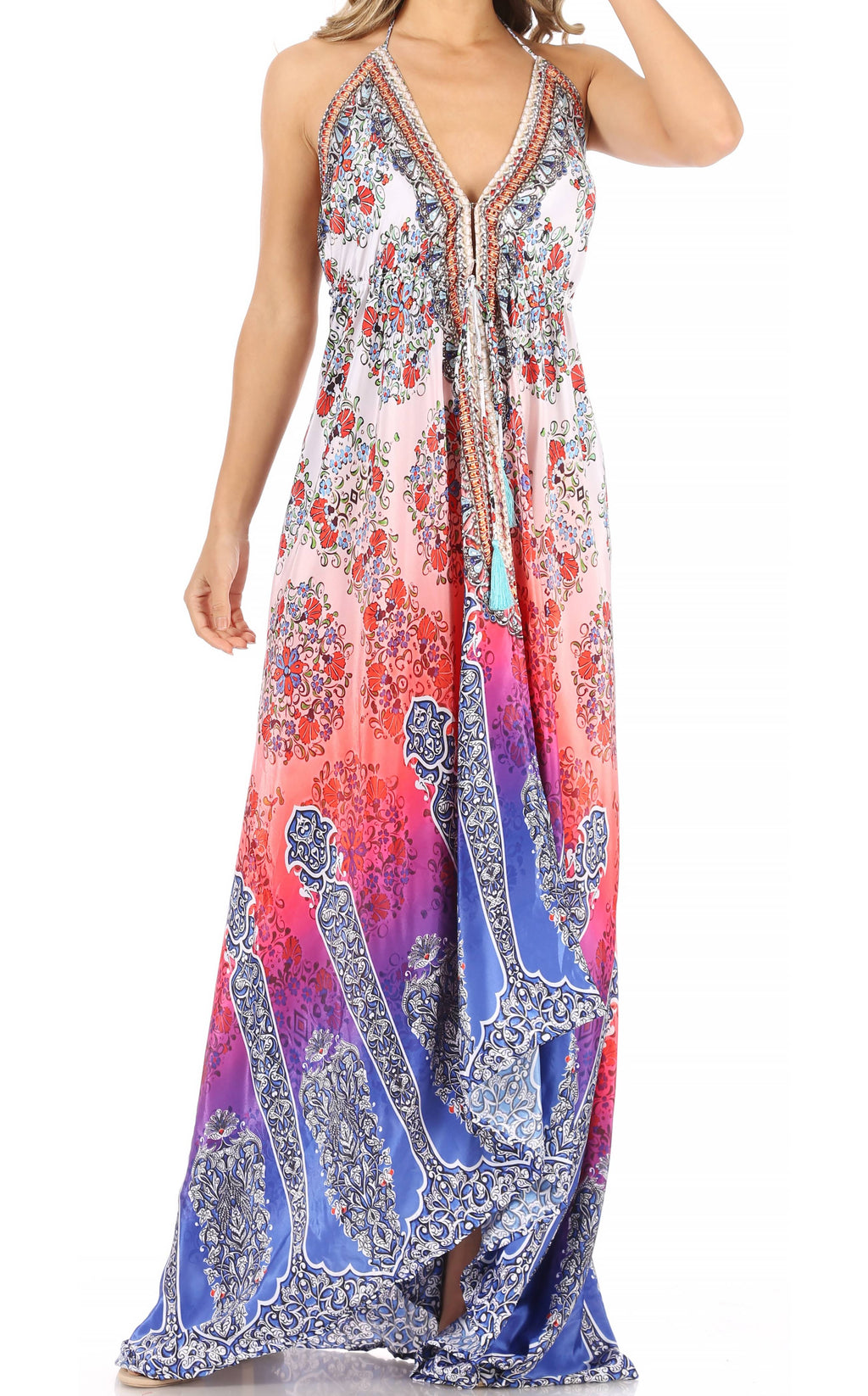 Sakkas Lizi Halter High-Low Maxi Dress