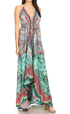 Sakkas Lizi Halter High-Low Maxi Dress