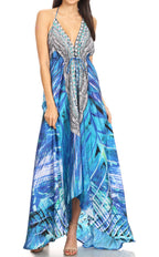 Sakkas Lizi Halter High-Low Maxi Dress