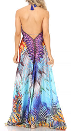 Sakkas Lizi Womens Maxi High-low Halter Handkerchief Long Dress Beach Party