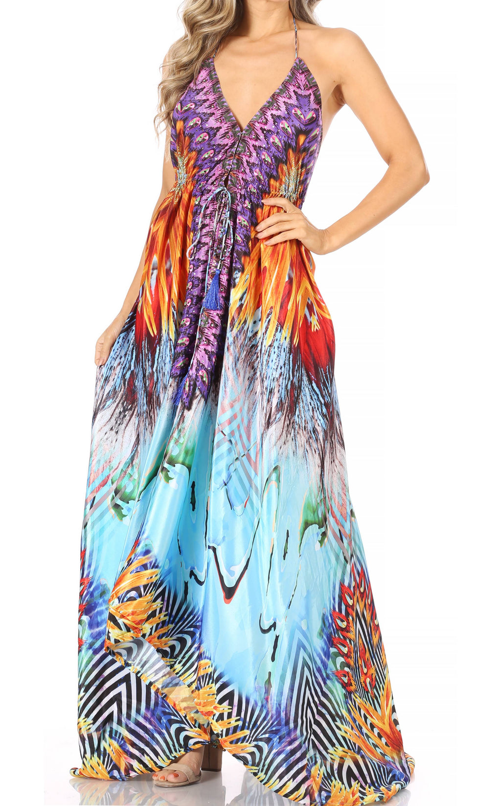 Sakkas Lizi Halter High-Low Maxi Dress