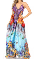Sakkas Lizi Halter High-Low Maxi Dress