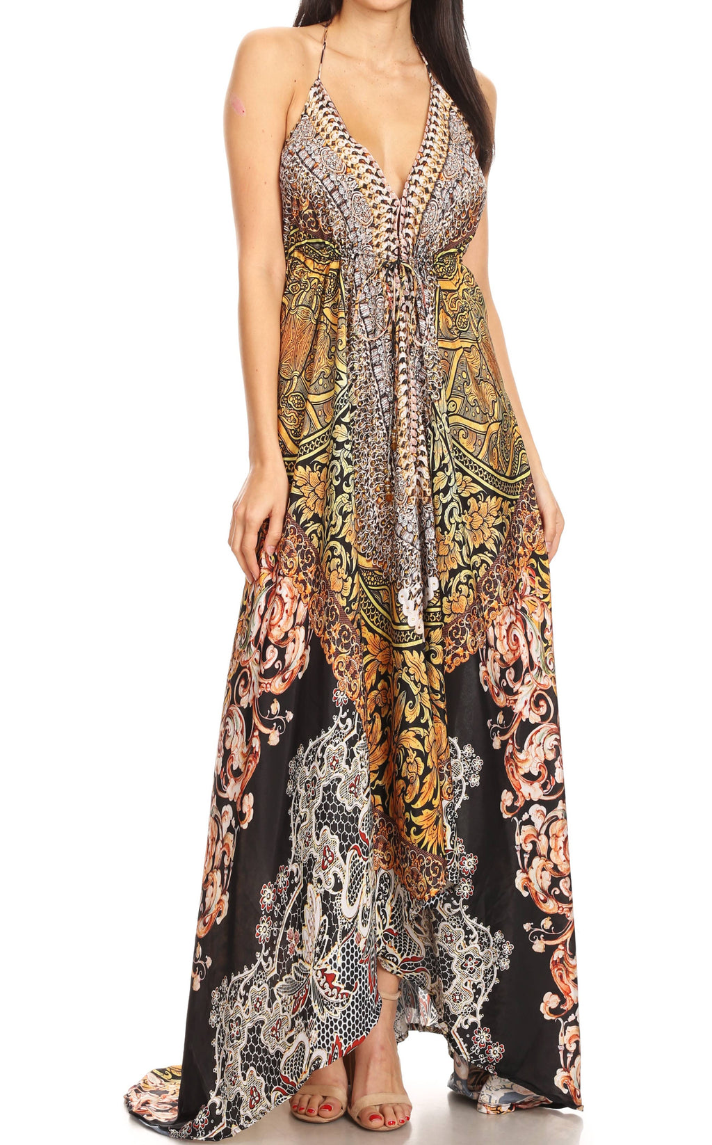 Sakkas Lizi Halter High-Low Maxi Dress