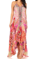 Sakkas Lizi Halter High-Low Maxi Dress