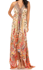 Sakkas Lizi Halter High-Low Maxi Dress