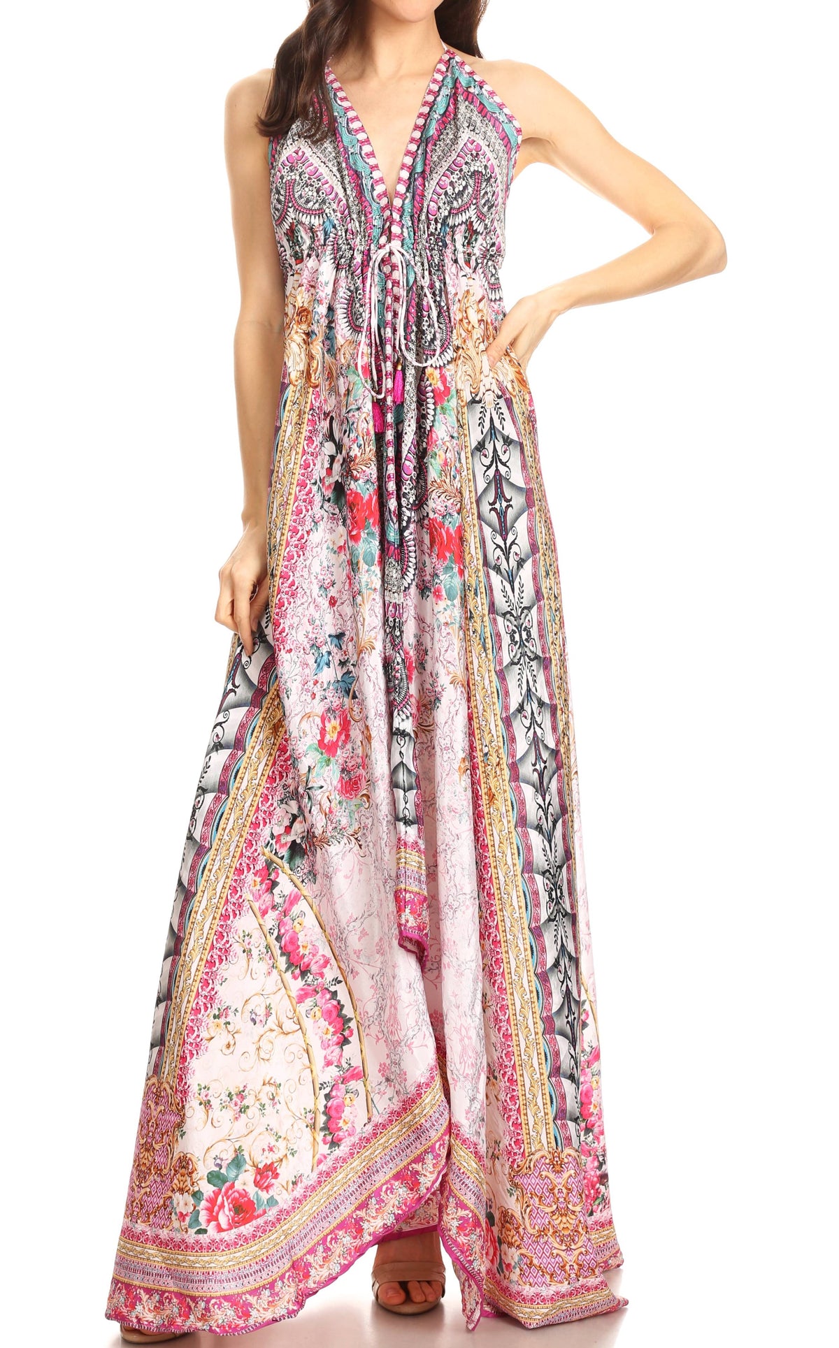 Sakkas Lizi Halter High-Low Maxi Dress
