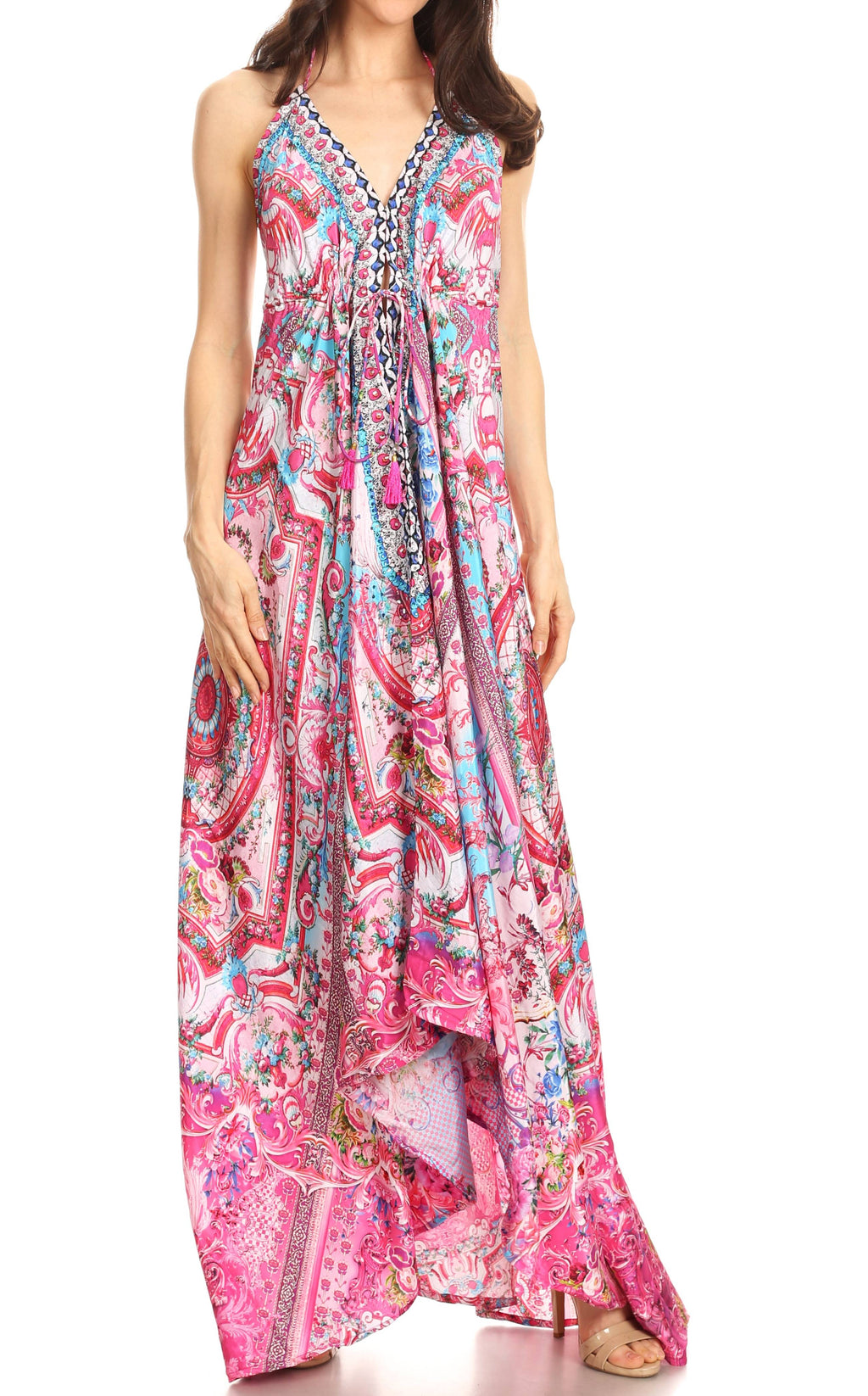 Sakkas Lizi Halter High-Low Maxi Dress