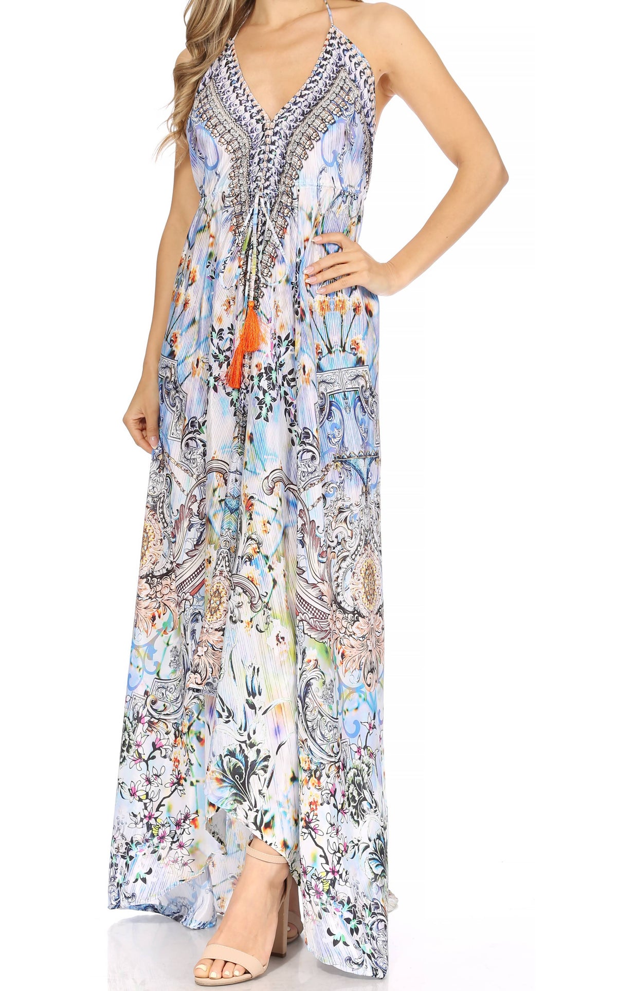 Sakkas Lizi Halter High-Low Maxi Dress