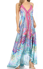 Sakkas Lizi Halter High-Low Maxi Dress