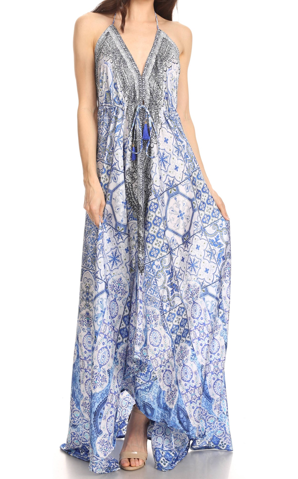 Sakkas Lizi Halter High-Low Maxi Dress