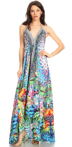 Sakkas Lizi Womens Maxi High-low Halter Handkerchief Long Dress Beach Party