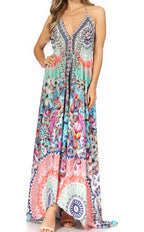Sakkas Lizi Halter High-Low Maxi Dress