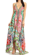 Sakkas Lizi Halter High-Low Maxi Dress