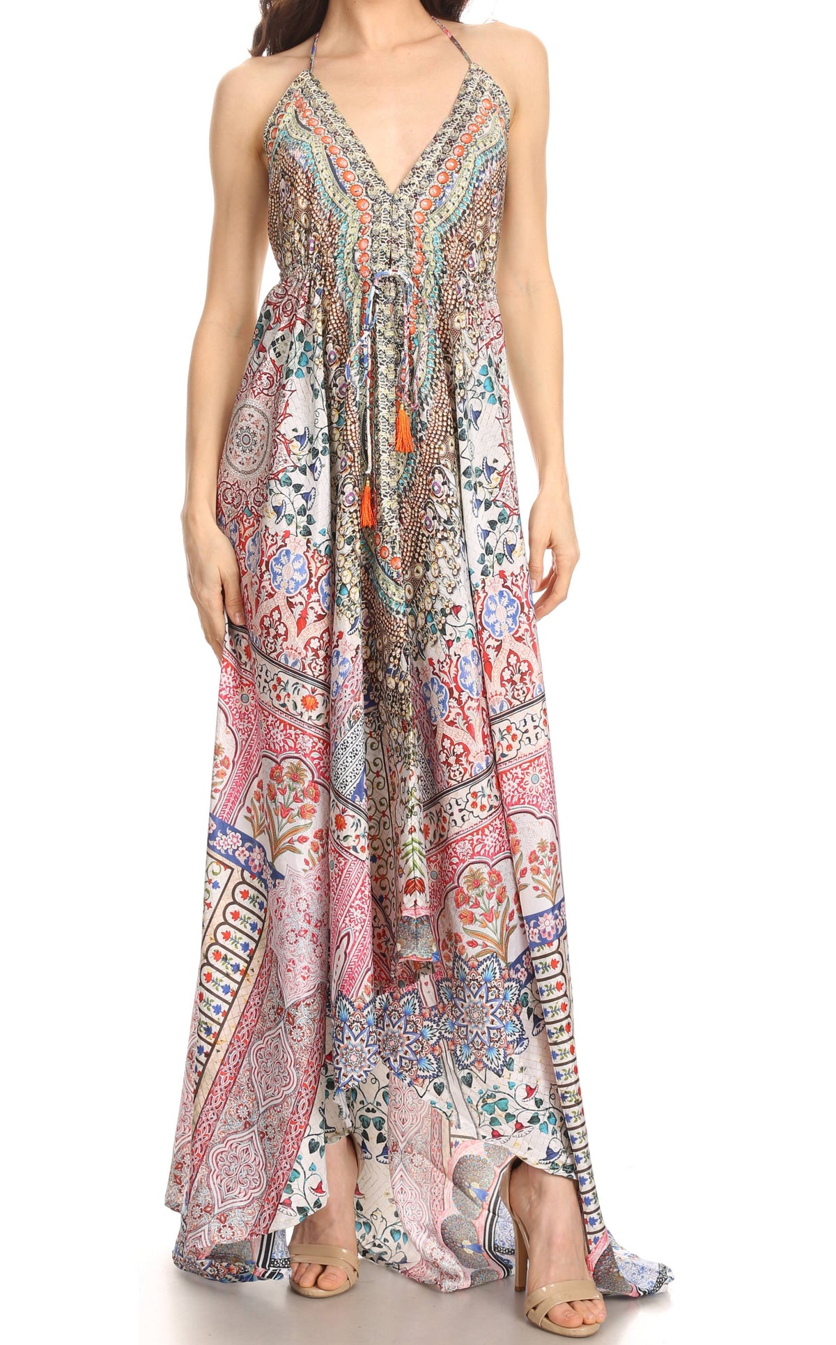 Sakkas Lizi Halter High-Low Maxi Dress